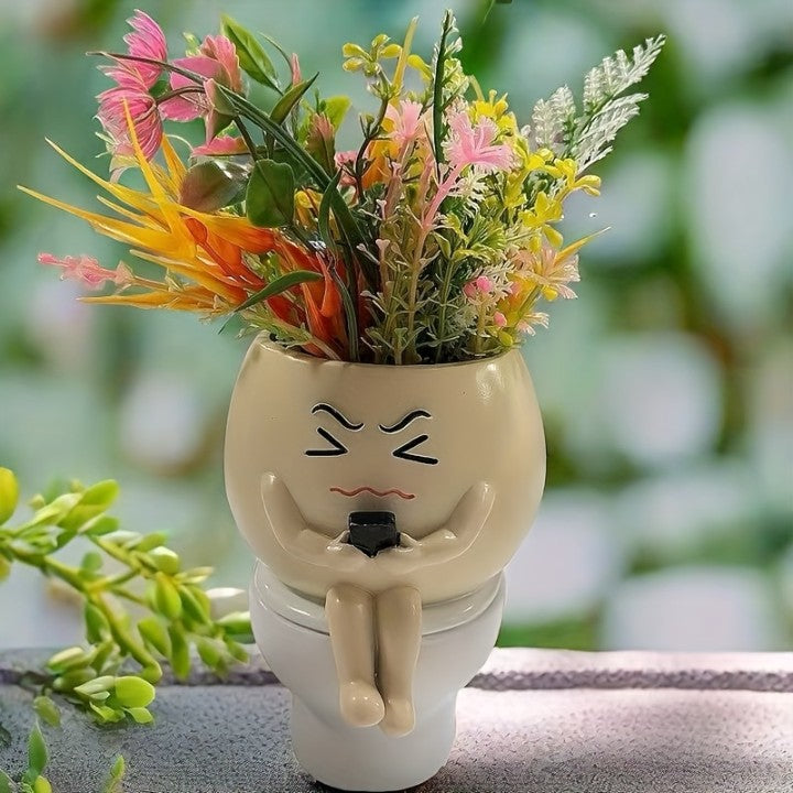 Funny Toilet plant pot