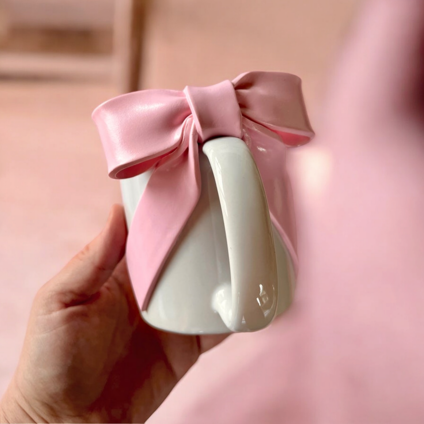 Light Pink Bow Mug