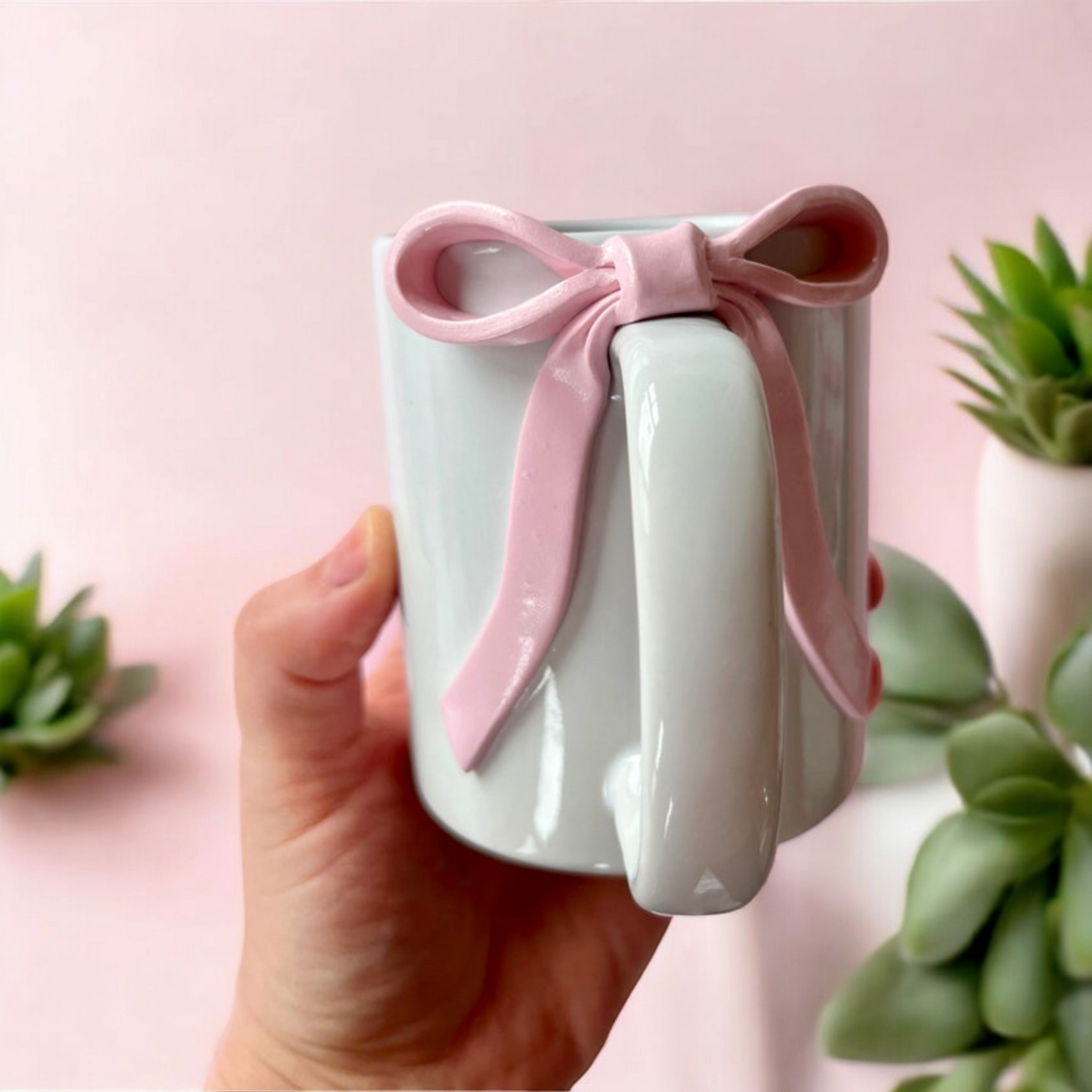 Light Pink Bow Mug