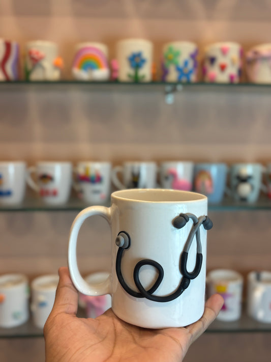 Doctor Coffee Mug – 3D Handmade Ceramic Gift for Medical Workers
