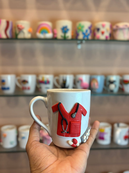 Handmade 3D Ceramic Doctor Mug – A Perfect Gift for Healthcare Heroes