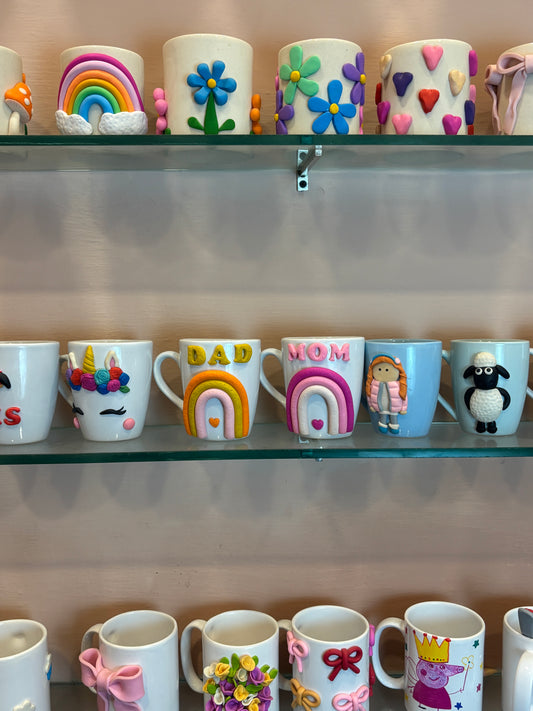 Handmade Ceramic 3D Mom & Dad Mug – A Gift from the Heart