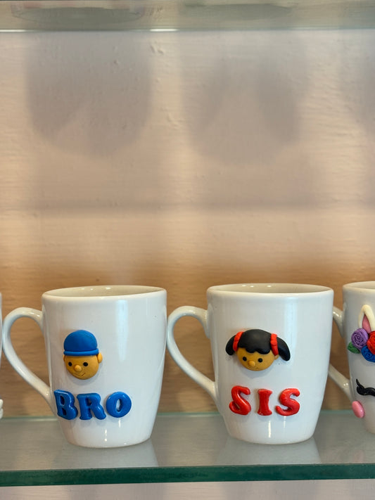 Rakhi Special – 3D Handmade Brother-Sister Ceramic Mug