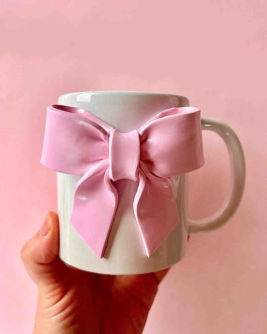 Pink bow mug