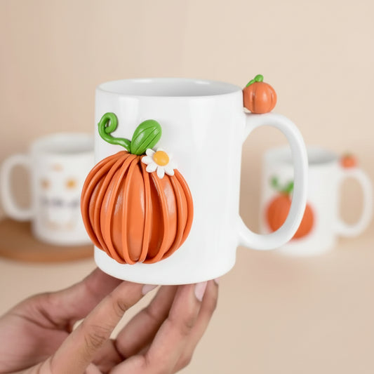 ceramic pumpkin coffee mug