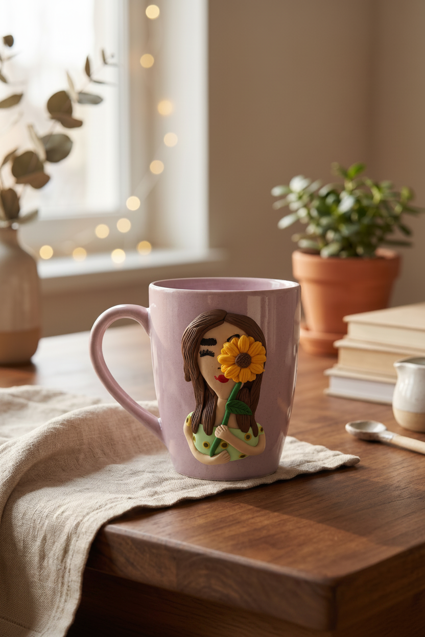 Handmade Flower Coffee Mug