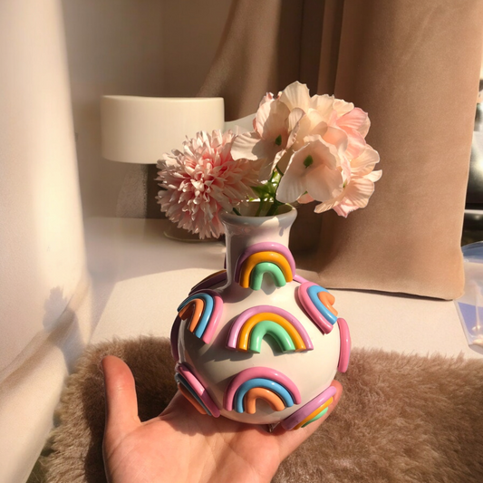 Multi Rainbow Bottle Vase