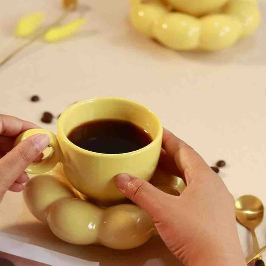 Sunflower cup and saucer set
