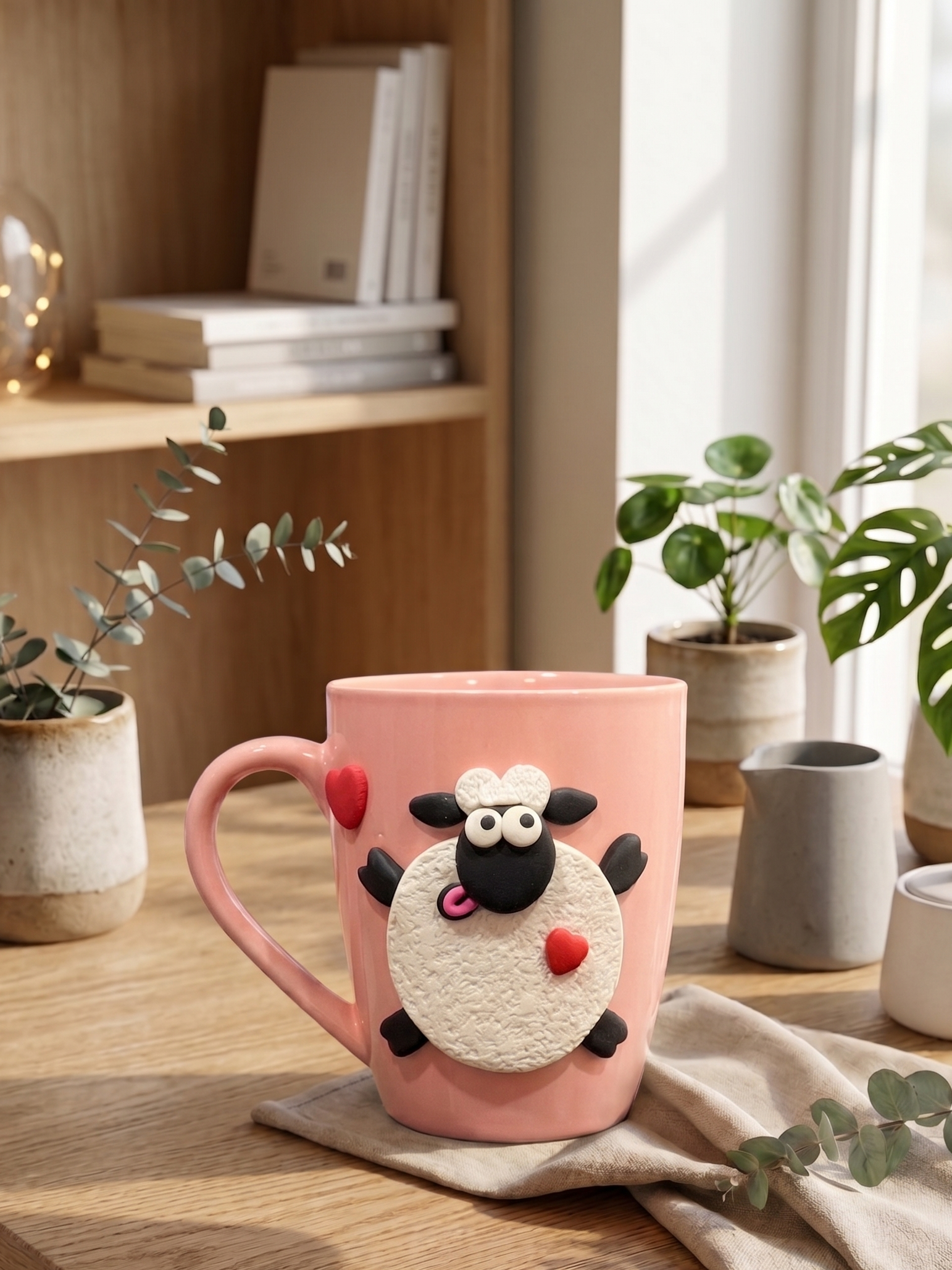 Fluffy Sheep Handmade Ceramic Mug
